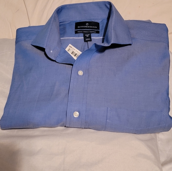 Buttoned Down,Men's big & tall blue long sleeve button down blue with pocket NWT - Picture 7 of 8